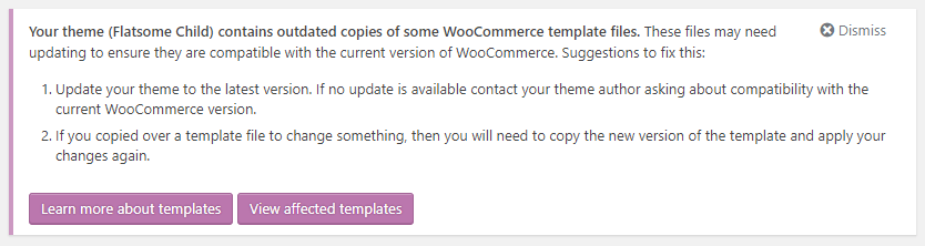Your theme (Flatsome) contains outdated copies
